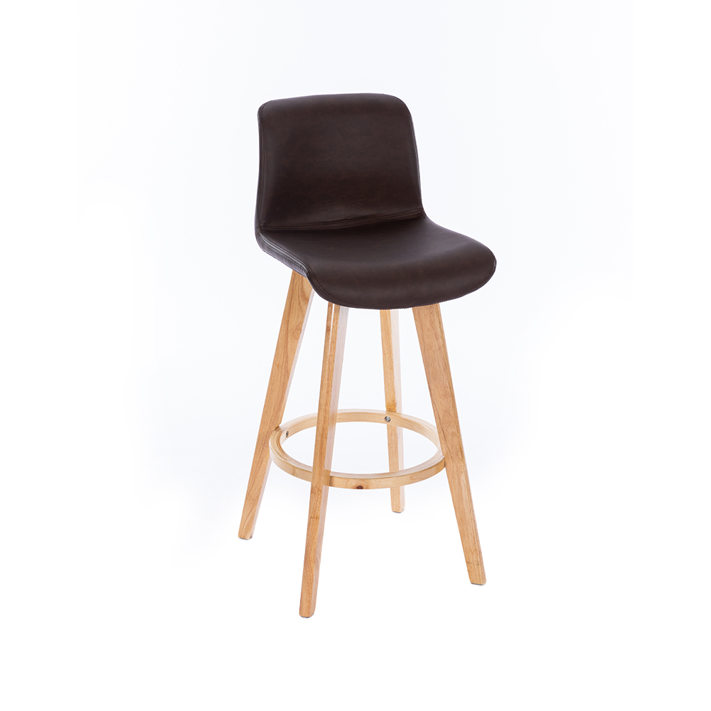 ZY-8087 PU Leather Wooden Leg Bar Chair