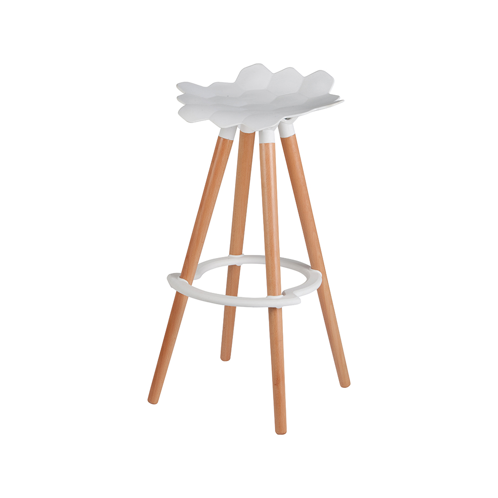 ZY-8011-2 Plastic bracket and wood leg Bar Chair