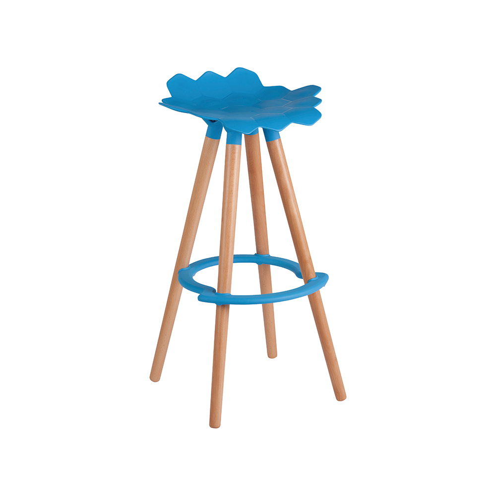 ZY-8011-2 Plastic bracket and wood leg Bar Chair