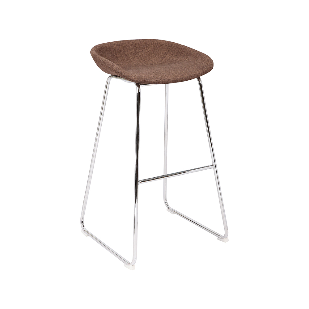 ZY-8016-1 Brown full cloth covered plastic seat cushion Bar chair