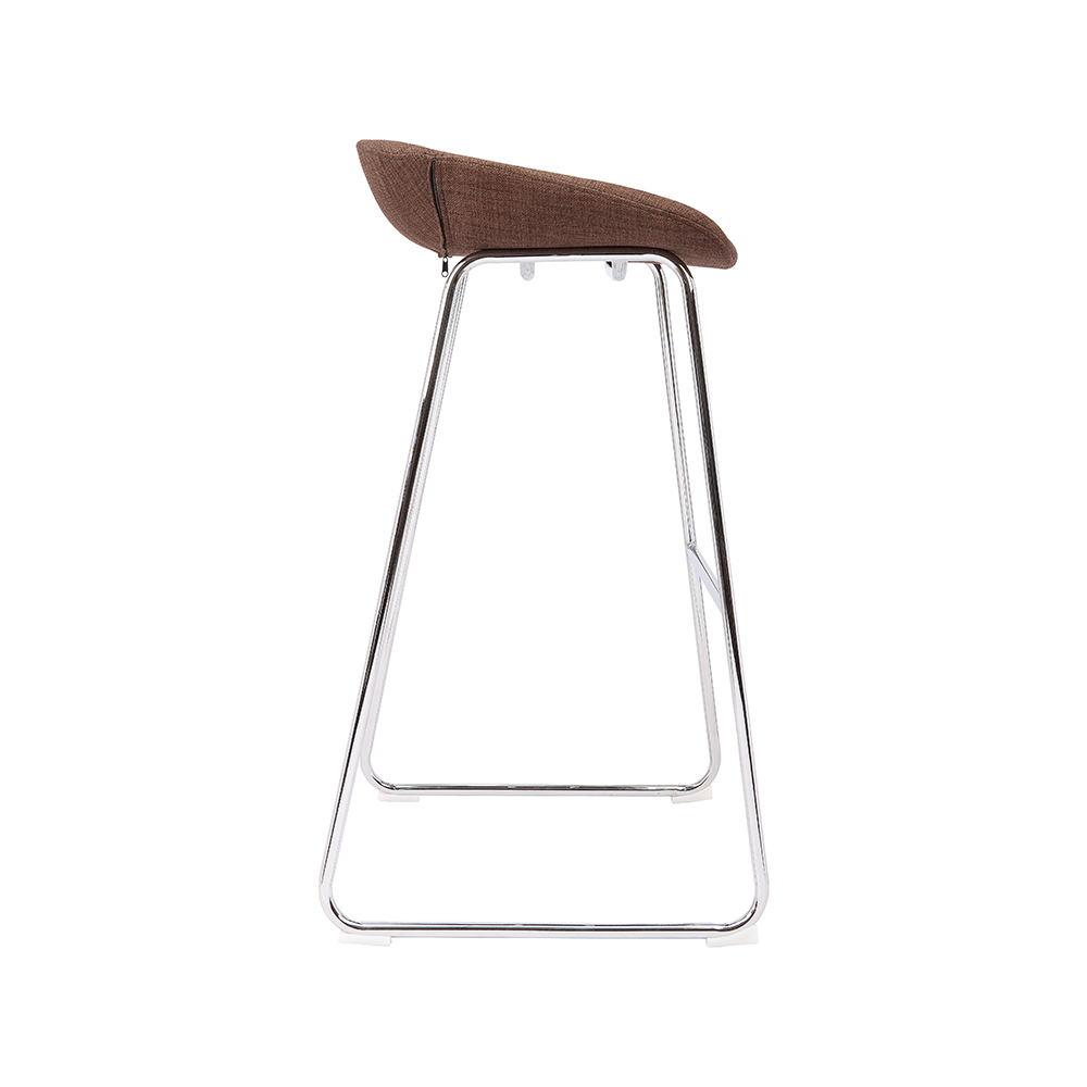 ZY-8016-1 Brown full cloth covered plastic seat cushion Bar chair