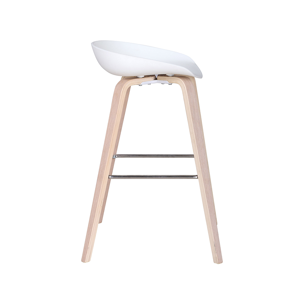 ZY-8016-2 White Bent Plywood Leg Bar Chair