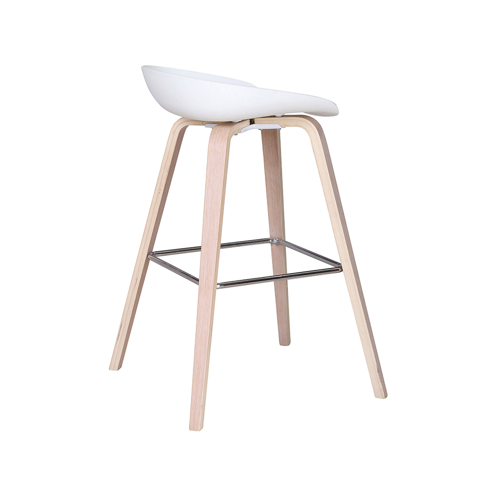 ZY-8016-2 White Bent Plywood Leg Bar Chair