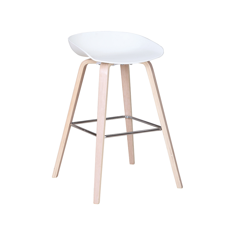 ZY-8016-2 White Bent Plywood Leg Bar Chair