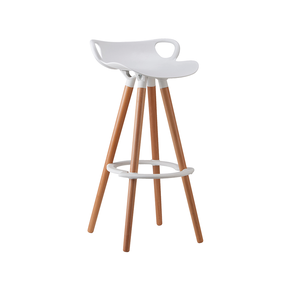 ZY-8017-1 White Plastic Ring Pedal Bar Chair