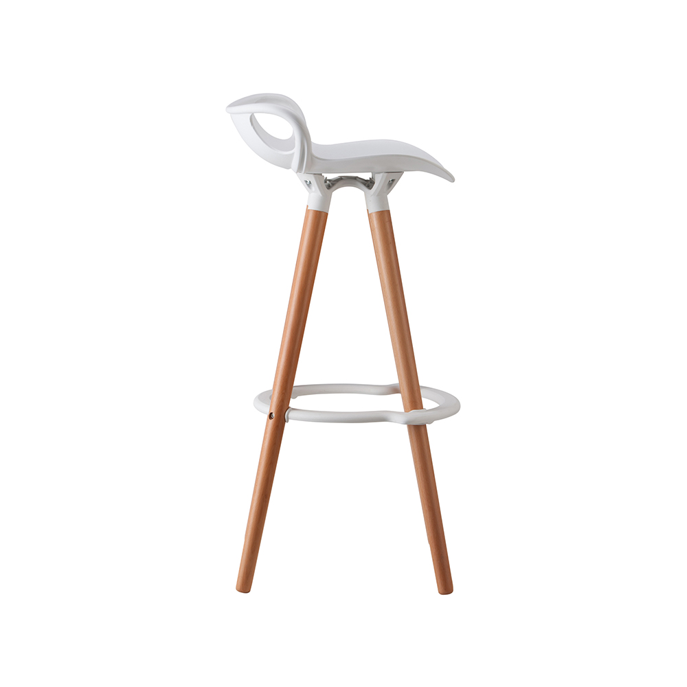 ZY-8017-1 White Plastic Ring Pedal Bar Chair
