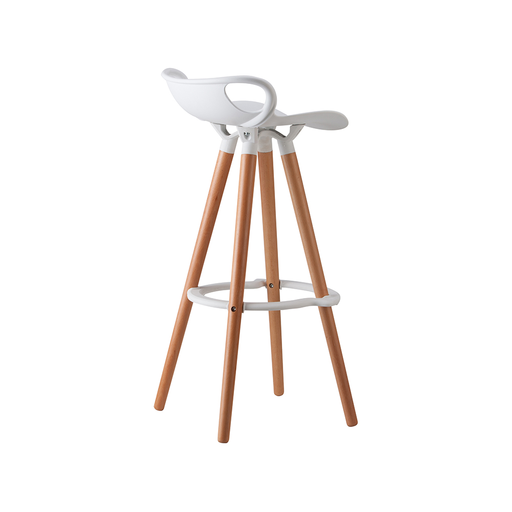 ZY-8017-1 White Plastic Ring Pedal Bar Chair