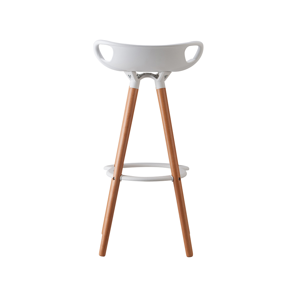 ZY-8017-1 White Plastic Ring Pedal Bar Chair