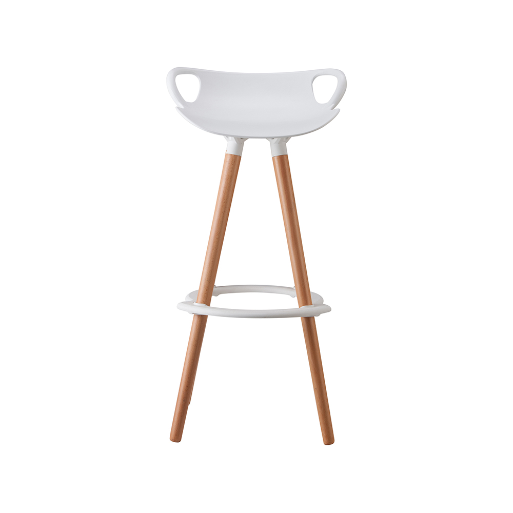 ZY-8017-1 White Plastic Ring Pedal Bar Chair