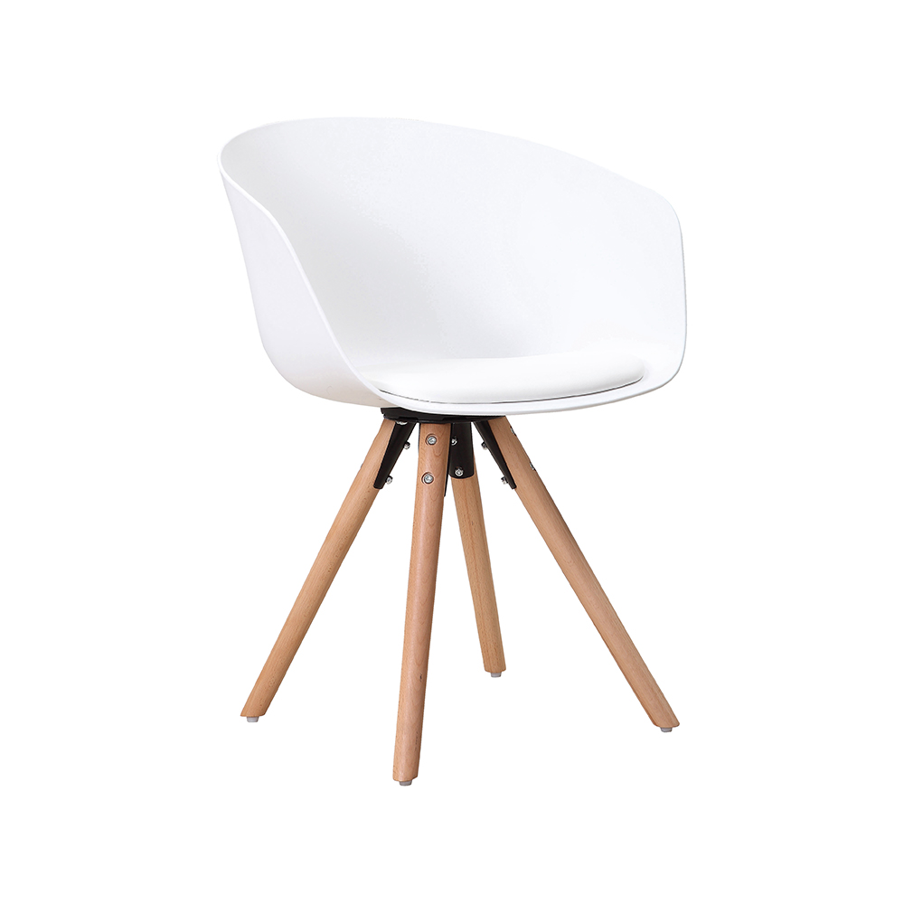 ZY-9009-5 Metal Part White Plastic Seat Dining Chair