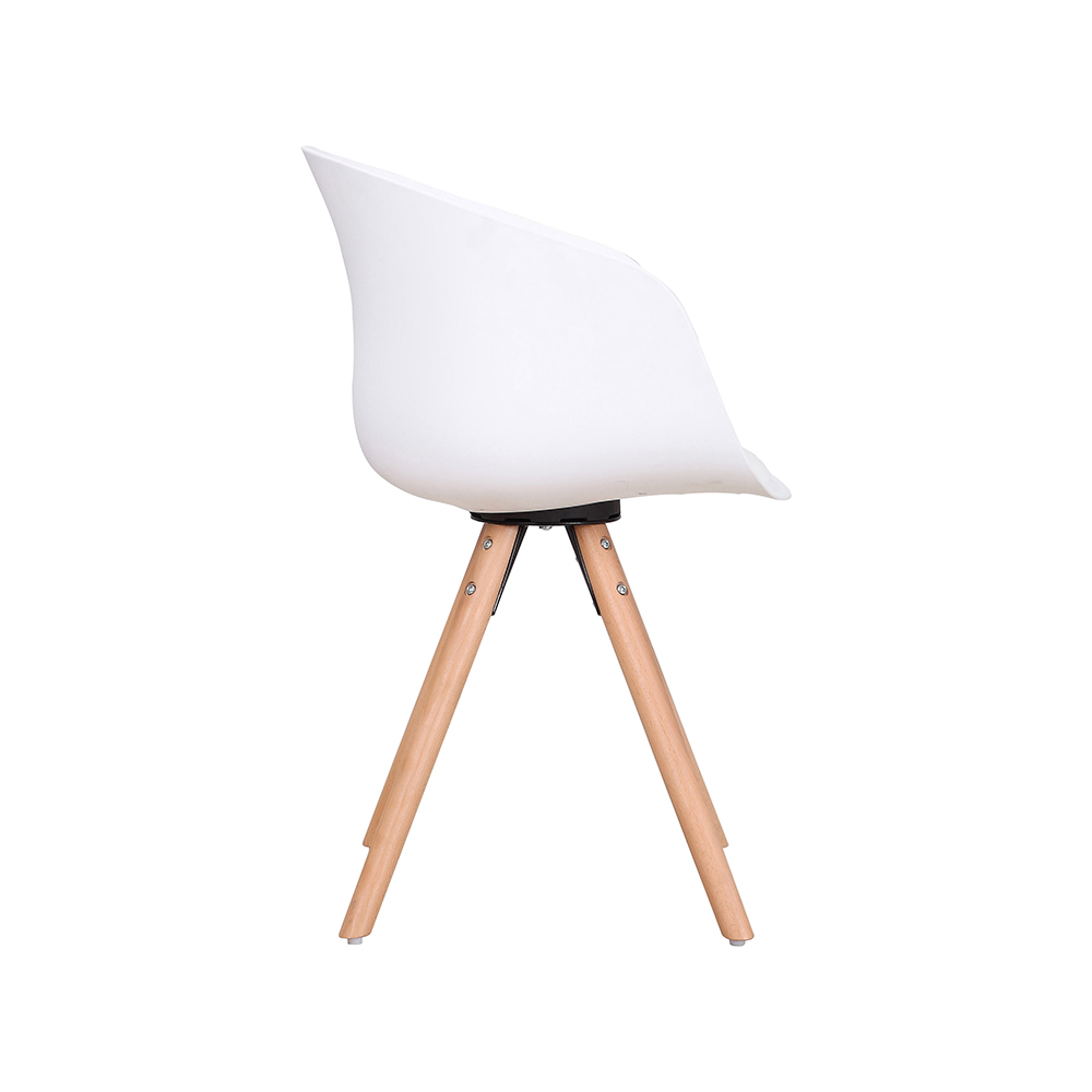 ZY-9009-5 Metal Part White Plastic Seat Dining Chair