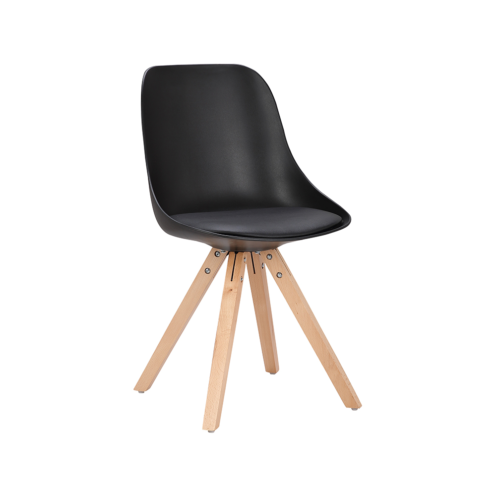 ZY-9019 Wood leg PU leather dining chair
