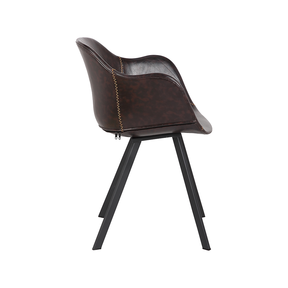 ZY-9028-2 Metal square tube leg black dining chair
