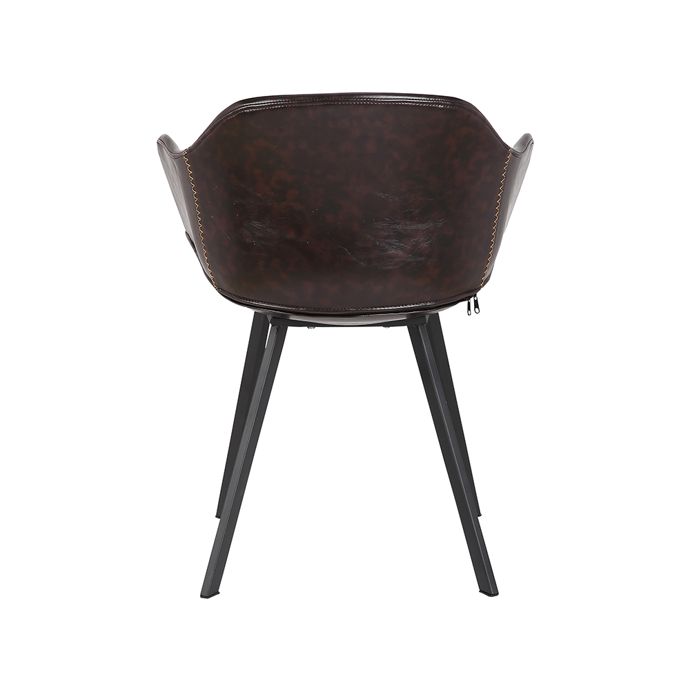 ZY-9028-2 Metal square tube leg black dining chair