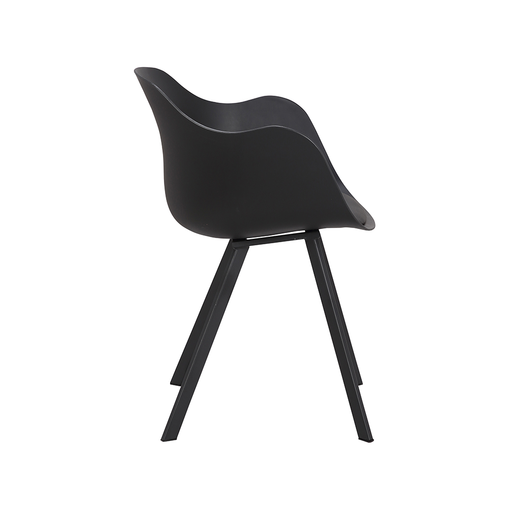 ZY-9028-2 Metal square tube leg black dining chair