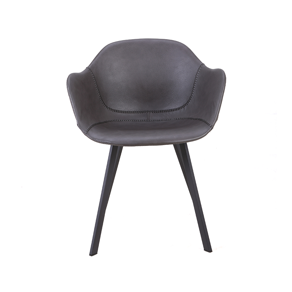 ZY-9028-2 Metal square tube leg black dining chair