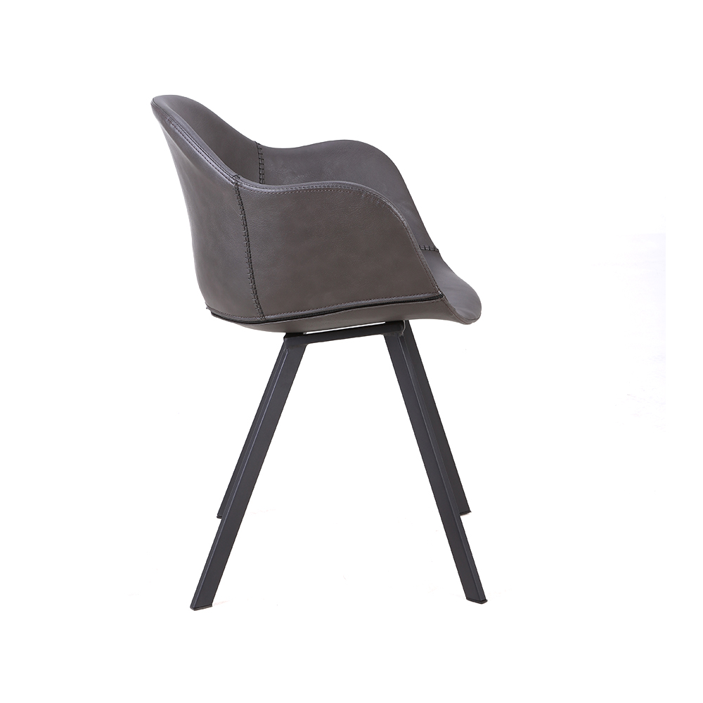 ZY-9028-2 Metal square tube leg black dining chair