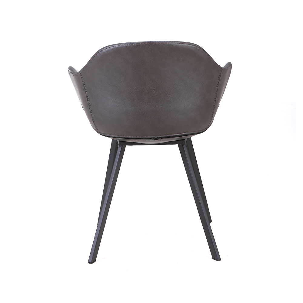 ZY-9028-2 Metal square tube leg black dining chair