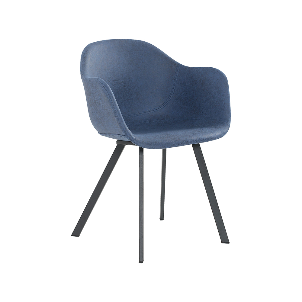 ZY-9028-2 Metal square tube leg black dining chair