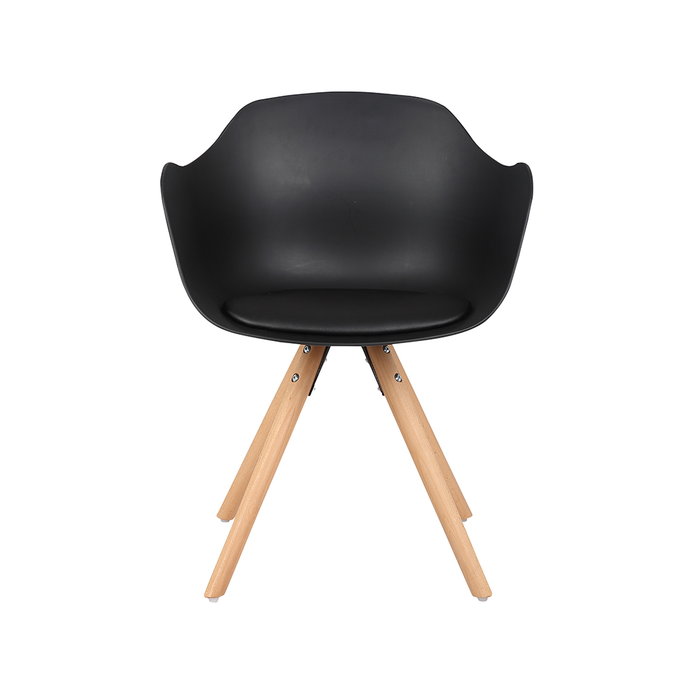 ZY-9028-4 leg black PU leather dining chair